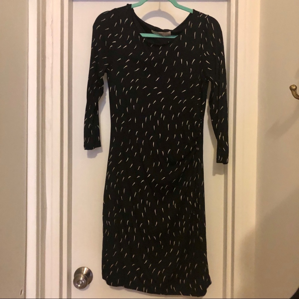LOFT | Shirred black Dress